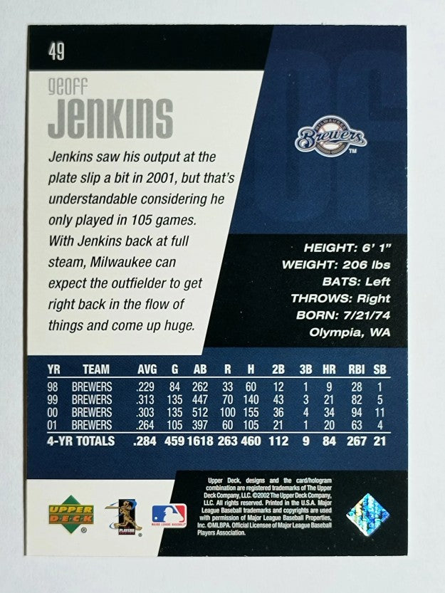 2002 Upper Deck Diamond Connection #49 Geoff Jenkins