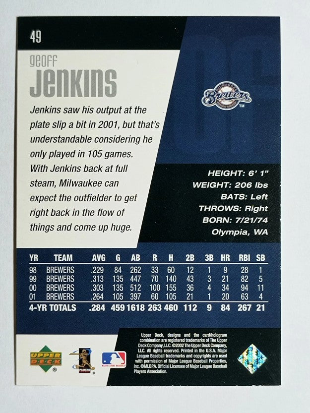 2002 Upper Deck Diamond Connection #49 Geoff Jenkins