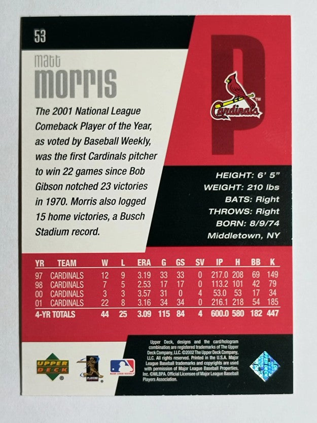 2002 Upper Deck Diamond Connection #53 Matt Morris