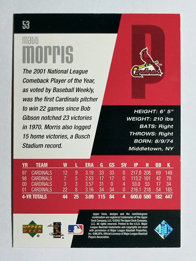 2002 Upper Deck Diamond Connection #53 Matt Morris
