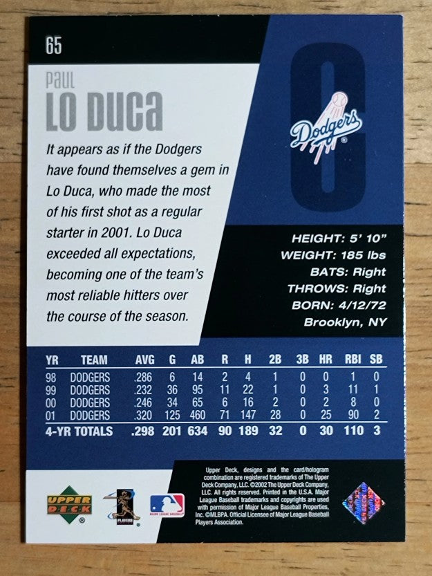 2002 Upper Deck Diamond Connection #65 Paul LoDuca