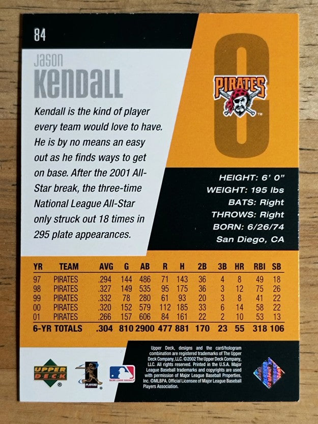2002 Upper Deck Diamond Connection #84 Jason Kendall