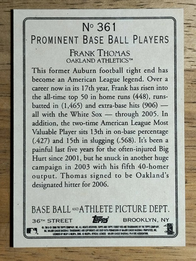 2006 Topps Turkey Red #361 Frank Thomas
