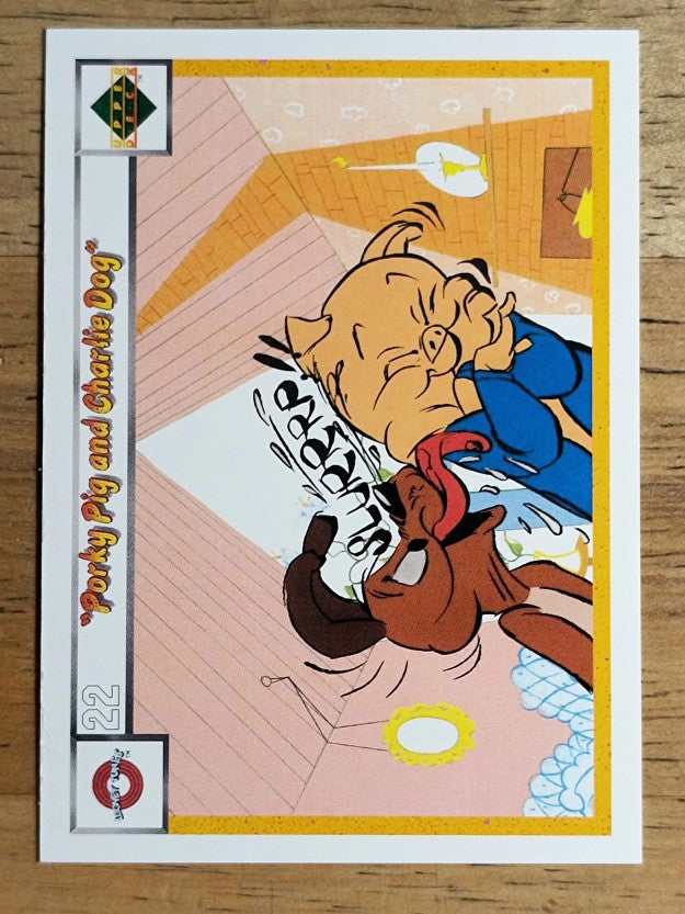 1990 Upper Deck Comic Ball #22 Porky Pig/Charlie the Dog
