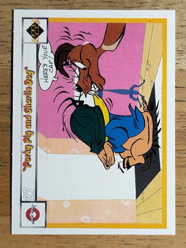 1990 Upper Deck Comic Ball #27 Porky Pig/Charlie the Dog