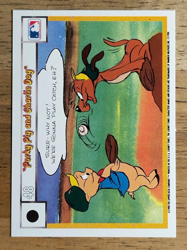 1990 Upper Deck Comic Ball #45 Porky Pig/Charlie the Dog