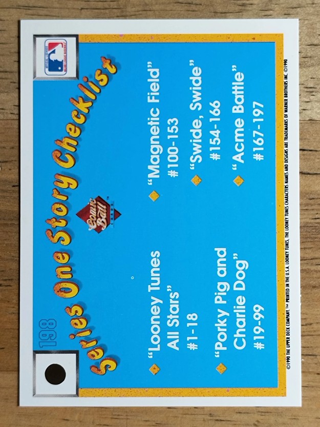 1990 Upper Deck Comic Ball #183 Acme Battle/Checklist back