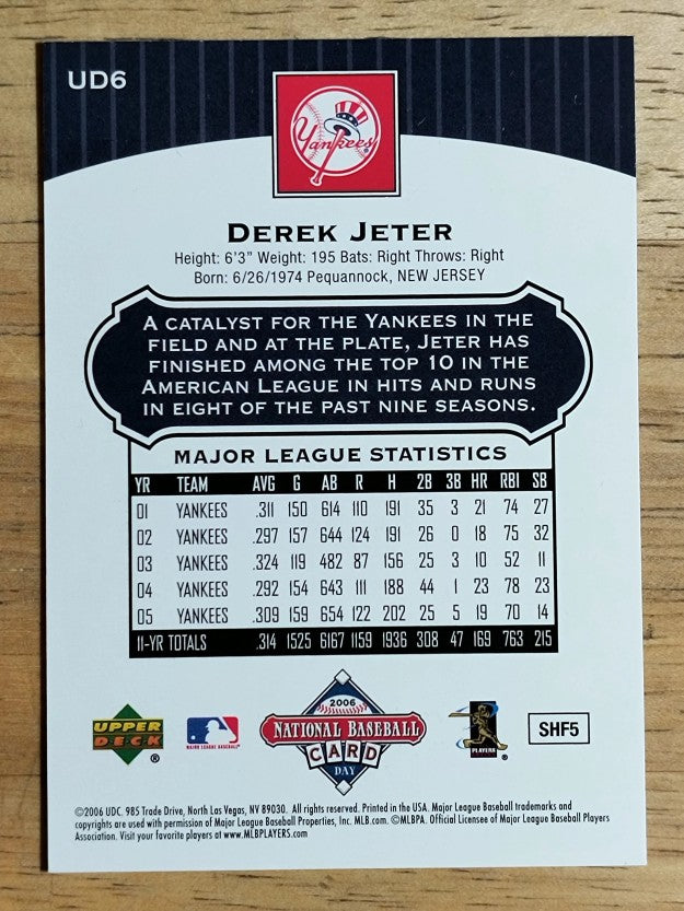 2006 Upper Deck National Baseball Card Day #UD6 Derek Jeter
