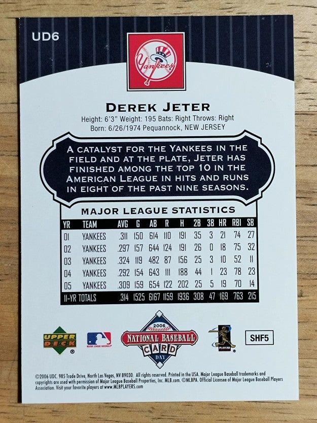 2006 Upper Deck National Baseball Card Day #UD6 Derek Jeter
