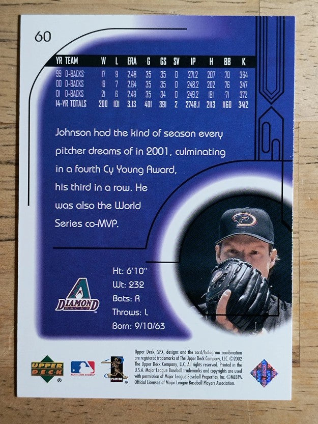 2002 SPx #60 Randy Johnson