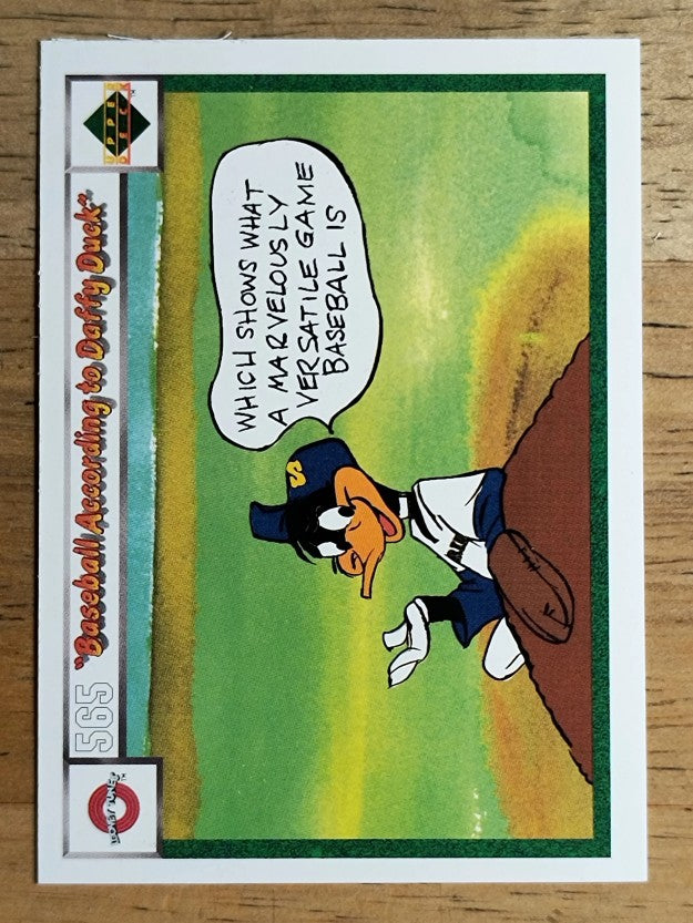 1990 Upper Deck Comic Ball #565 According to Daffy Duck/Curve Ball