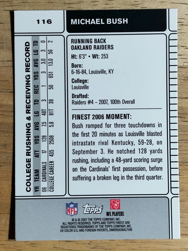 2007 Finest #116 Michael Bush RC