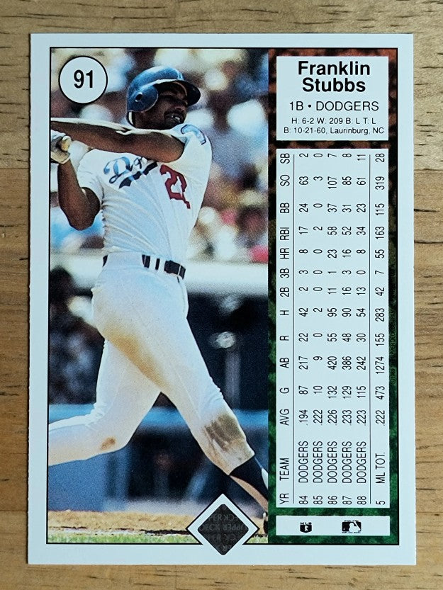 1989 Upper Deck #91 Franklin Stubbs