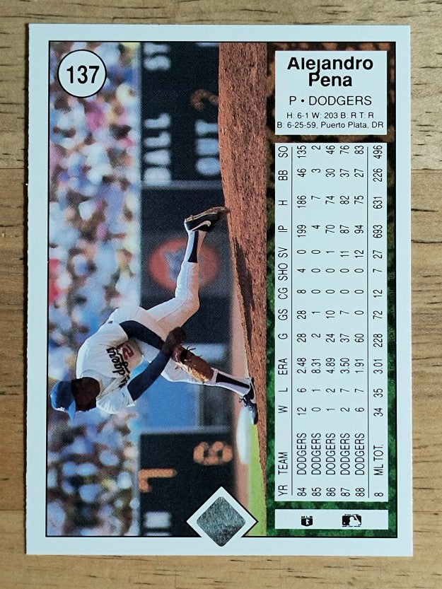 1989 Upper Deck #137 Alejandro Pena