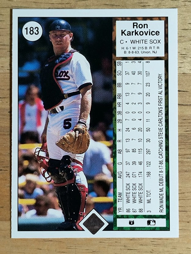 1989 Upper Deck #183 Ron Karkovice