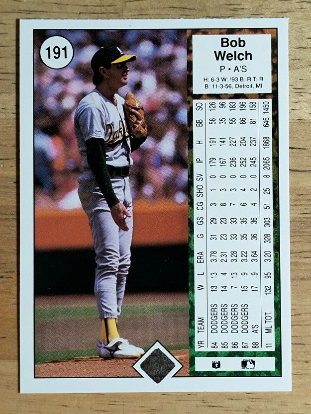 1989 Upper Deck #191 Bob Welch