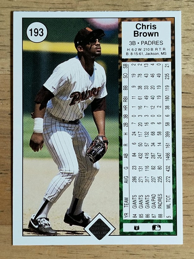 1989 Upper Deck #193 Chris Brown
