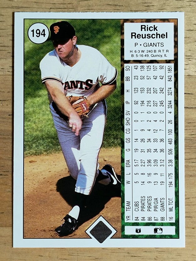 1989 Upper Deck #194 Rick Reuschel