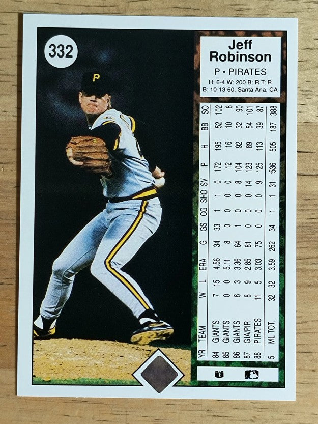 1989 Upper Deck #332 Jeff D. Robinson