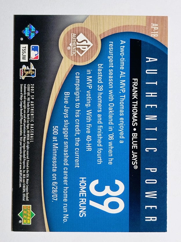 2007 SP Authentic Authentic Power #AP18 Frank Thomas