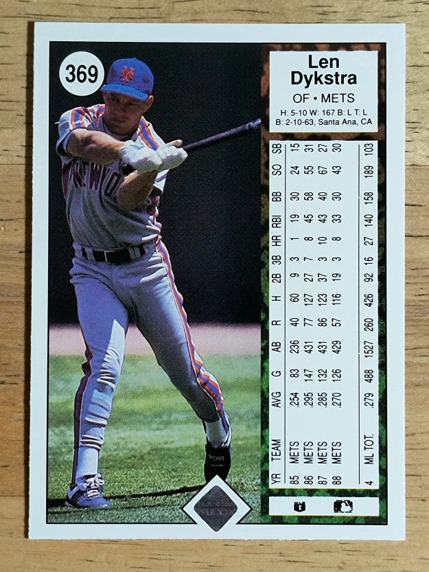 1989 Upper Deck #369 Len Dykstra