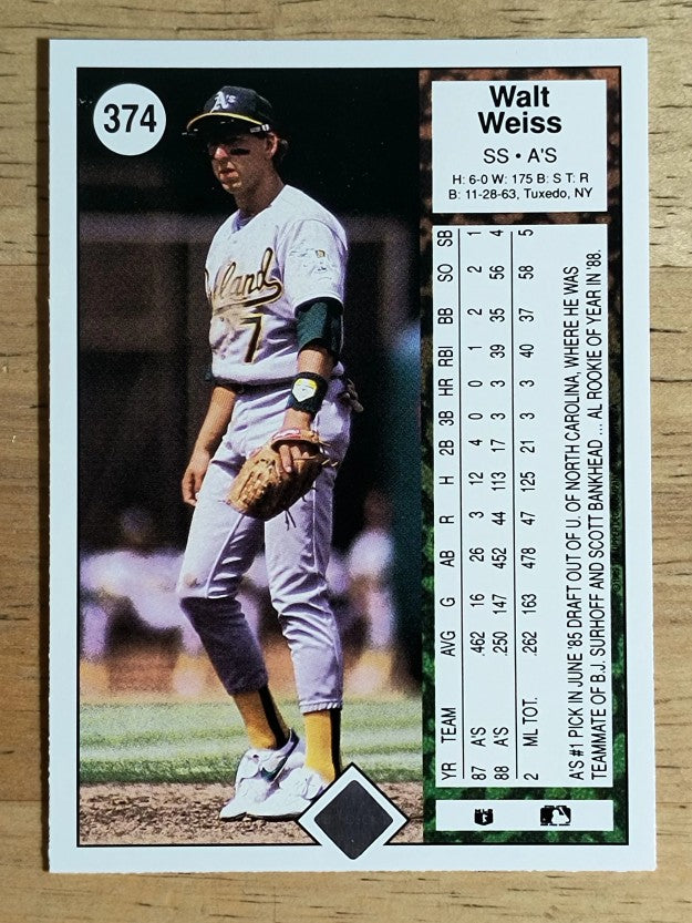 1989 Upper Deck #374 Walt Weiss