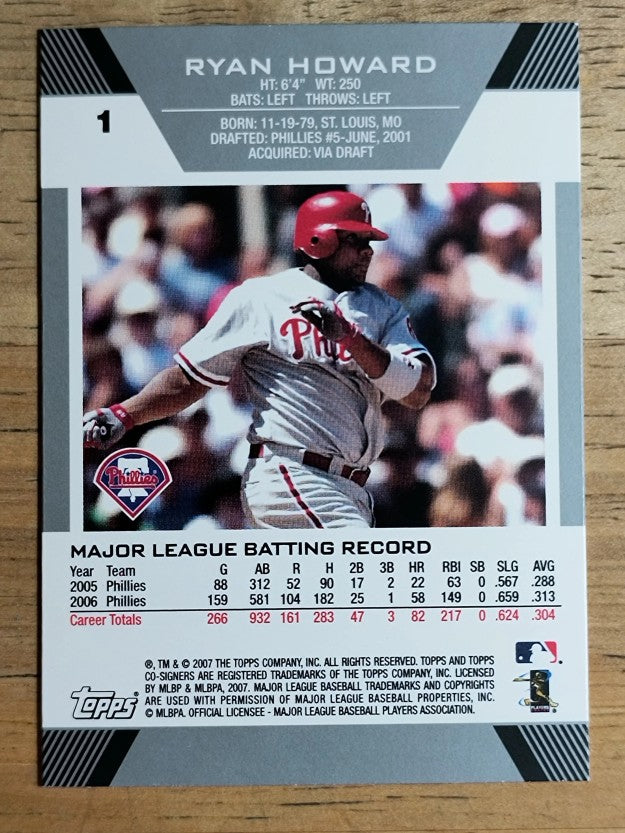 2007 Topps Co-Signers #1 Ryan Howard