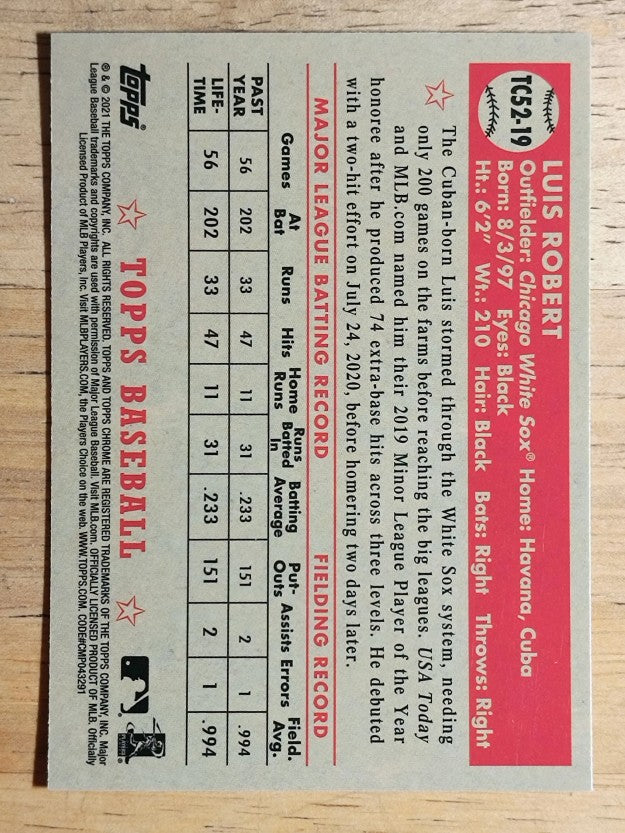 2021 Topps '52 Topps Redux Chrome #TC5219 Luis Robert