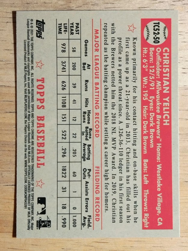 2021 Topps '52 Topps Redux Chrome #TC5250 Christian Yelich