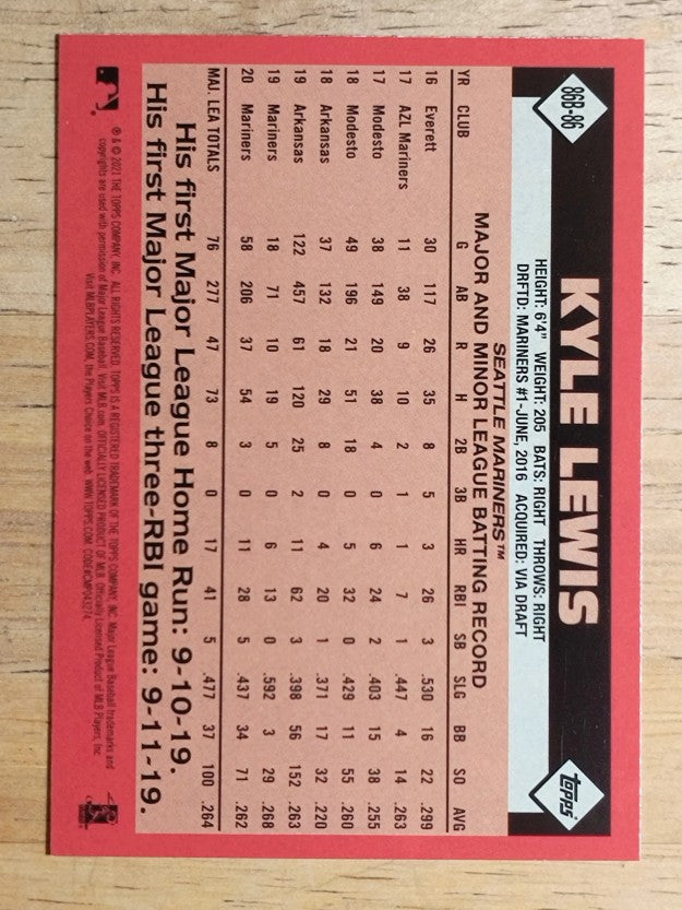 2021 Topps '86 Topps #86B86 Kyle Lewis