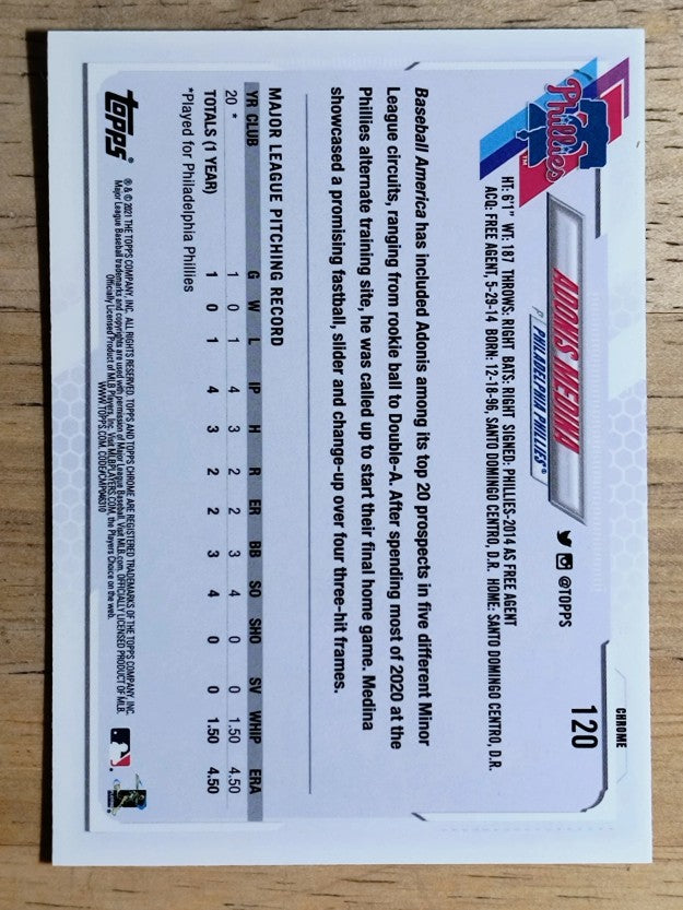 2021 Topps Chrome #120 Adonis Medina RC