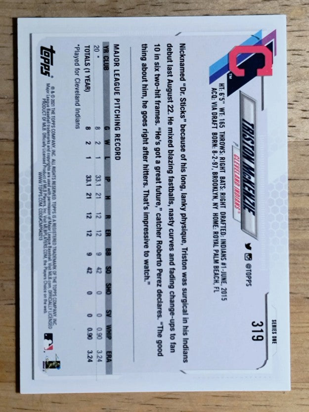 2021 Topps Factory Set Gold Stars #319 Triston McKenzie