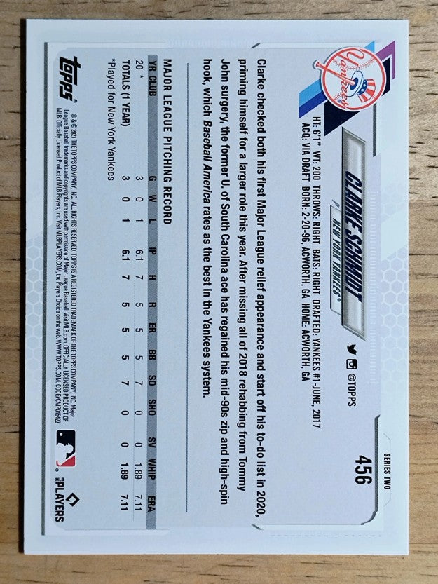 2021 Topps Factory Set Gold Stars #456 Clarke Schmidt