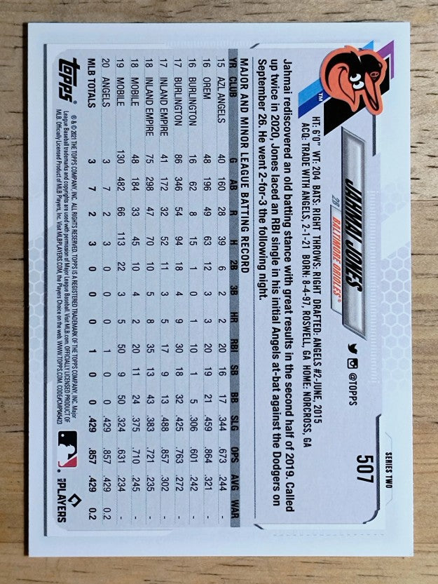 2021 Topps Factory Set Gold Stars #507 Jahmai Jones