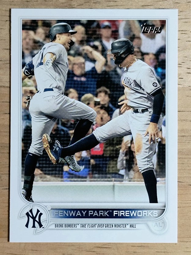 2022 Topps #399 Fenway Park Fireworks/Aaron Judge/Giancarlo Stanton