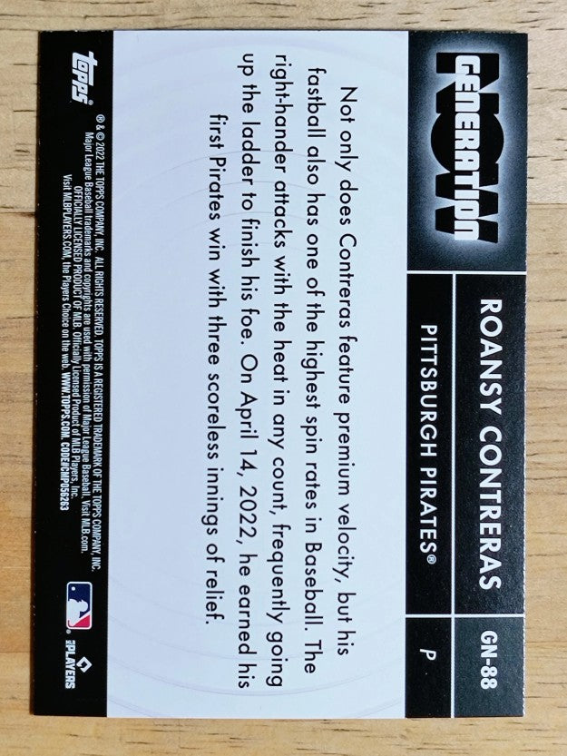 2022 Topps Generation Now #GN88 Roansy Contreras