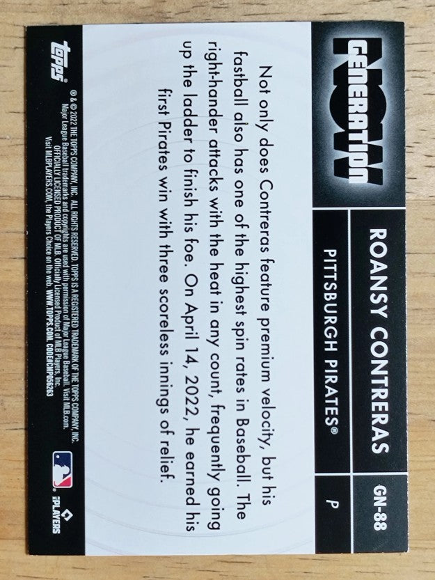 2022 Topps Generation Now #GN88 Roansy Contreras