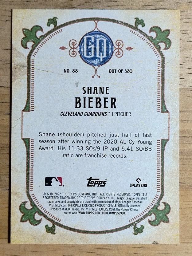 2022 Topps Gypsy Queen #88 Shane Bieber