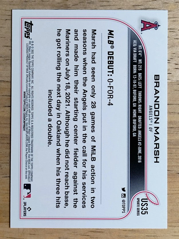 2022 Topps Update #US35 Brandon Marsh RD