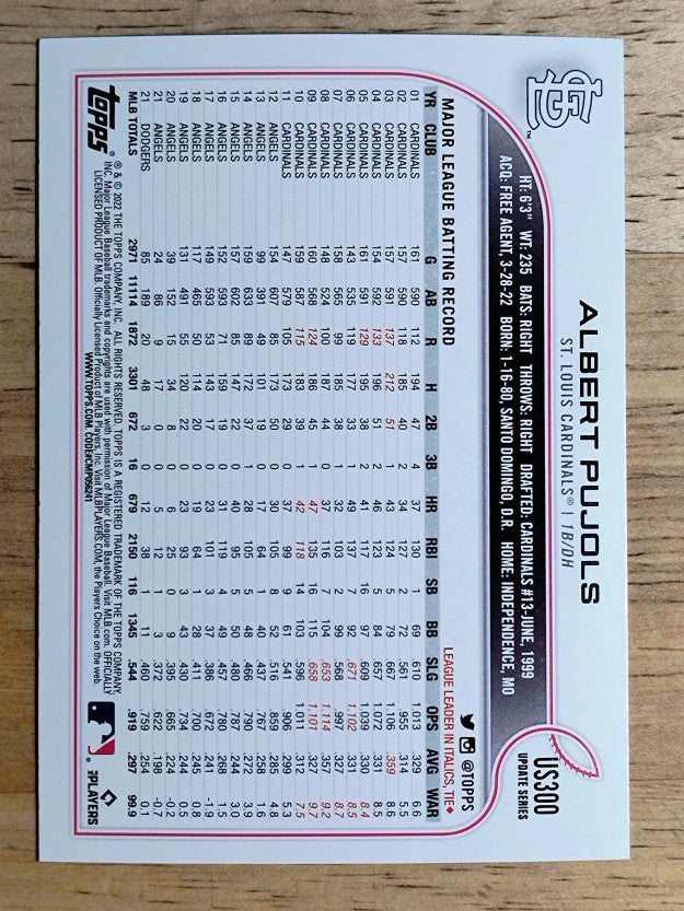 2022 Topps Update Rainbow Foil #US300 Albert Pujols