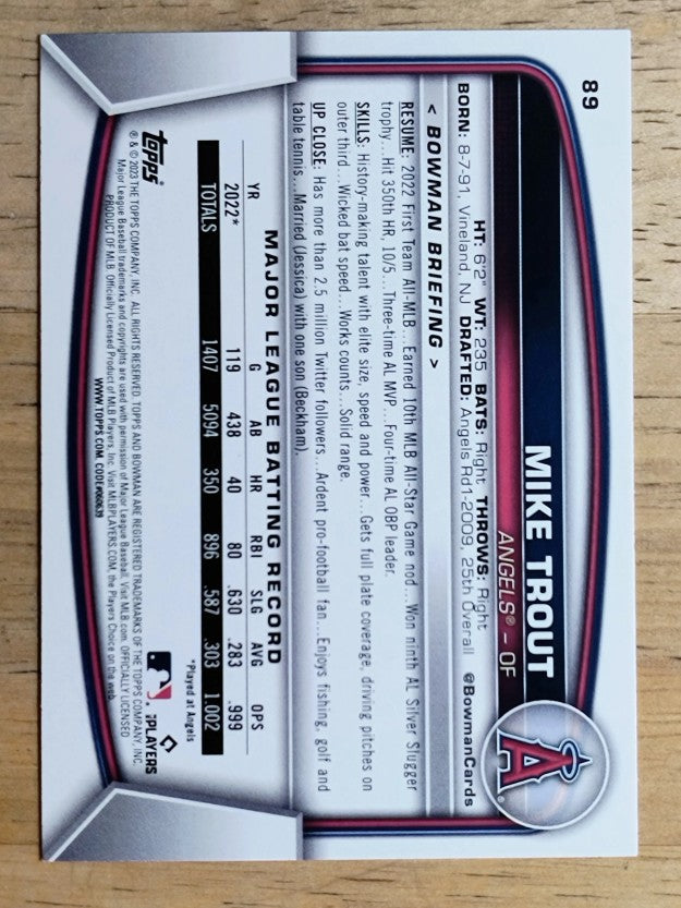 2023 Bowman #89 Mike Trout