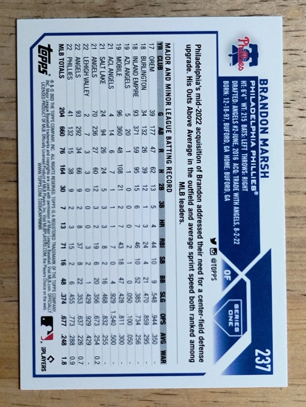 2023 Topps #237 Brandon Marsh FS