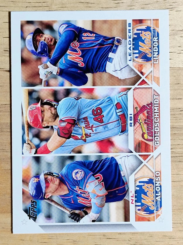 2023 Topps #240 Paul Goldschmidt/Pete Alonso/Francisco Lindor LL