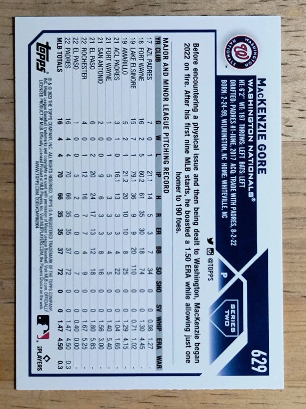 2023 Topps #629 MacKenzie Gore FS