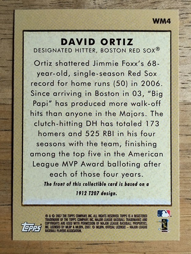 2007 Topps Wal-Mart #WM4 David Ortiz T207