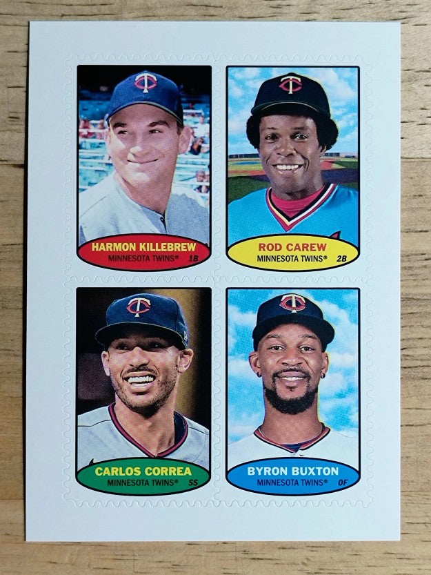 2023 Topps Heritage '74 Stamp Harmon Killebrew/Rod Carew/Carlos Correa/B.Buxton