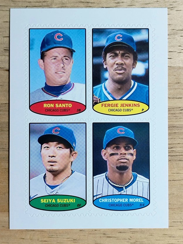2023 Topps Heritage '74 Stamp Ron Santo/Fergie Jenkins/Seiya Suzuki/Morel
