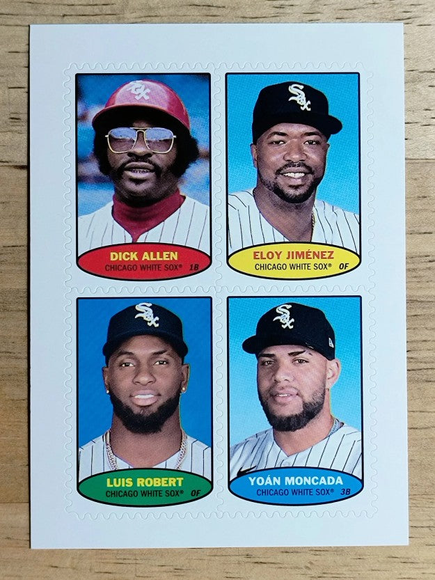 2023 Topps Heritage '74 Stamp Dick Allen/Eloy Jimenez/Luis Robert/Yoan Moncada