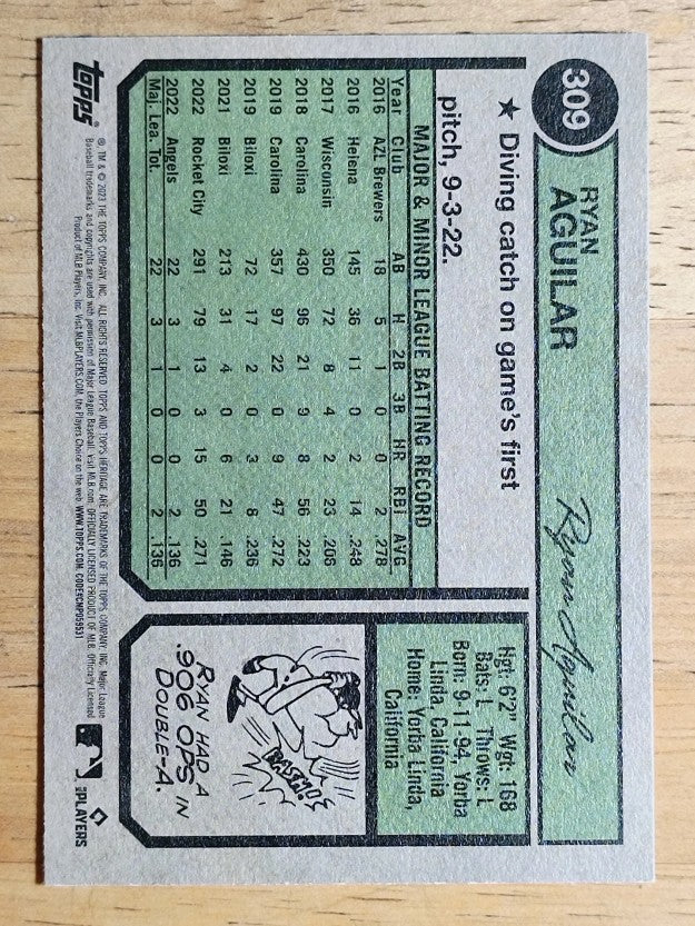 2023 Topps Heritage #309 Ryan Aguilar RC