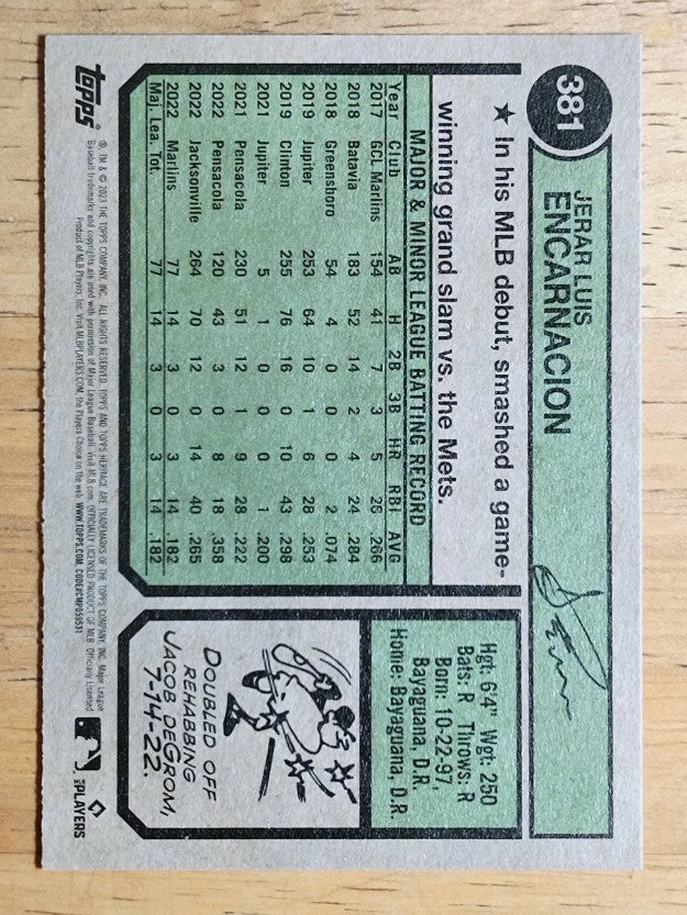 2023 Topps Heritage #381 Jerar Encarnacion RC